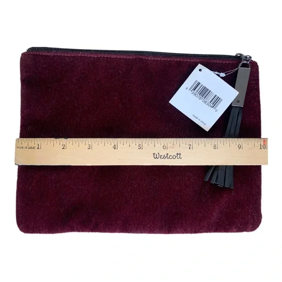 NORDSTRIM BURGANDY VELOUR MAKEUP BAG - Picture 3 of 12